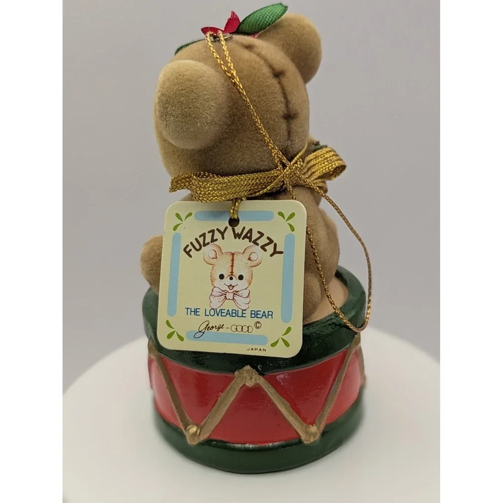 Josef Fuzzy Wazzy Bears Raccoon Christmas Ornaments Drum Doll Horse Lot Of 6‎